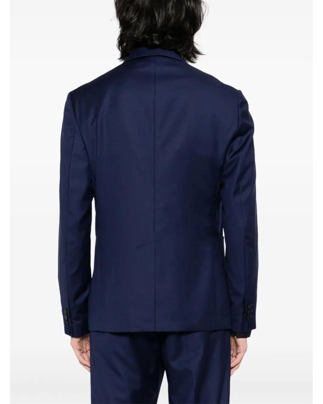 Versace Blue Single-Breasted Blazer for men