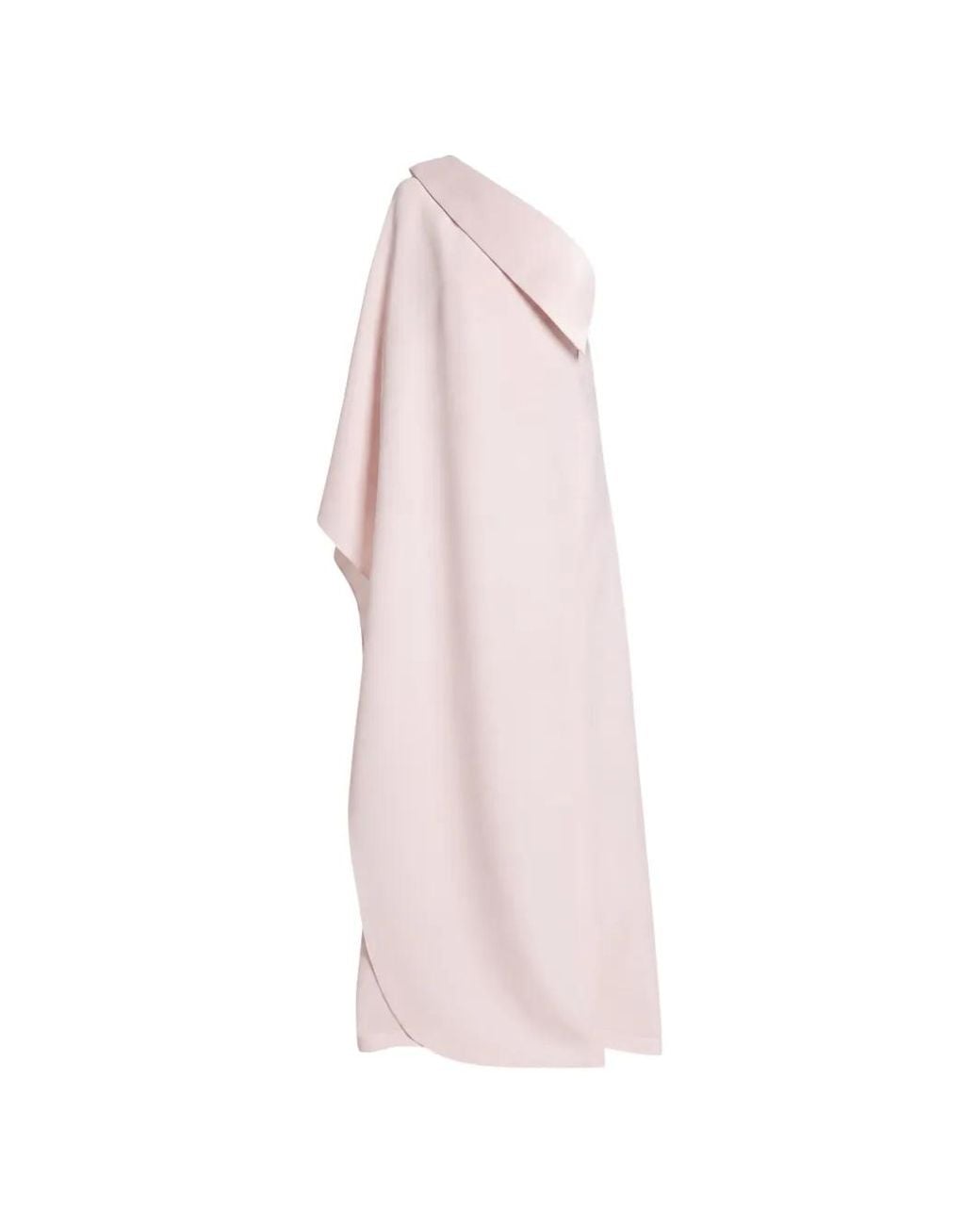 Safiyaa Pink Asymmetric Draped-Sleeve Maxi Dress