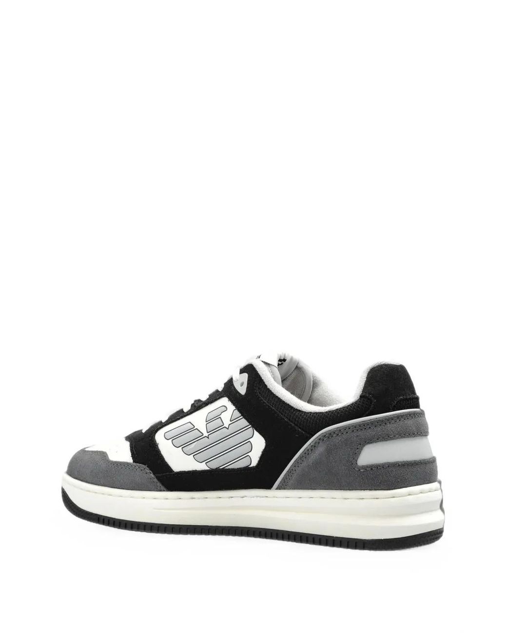 EA7 White Logo-Patch Sneakers for men