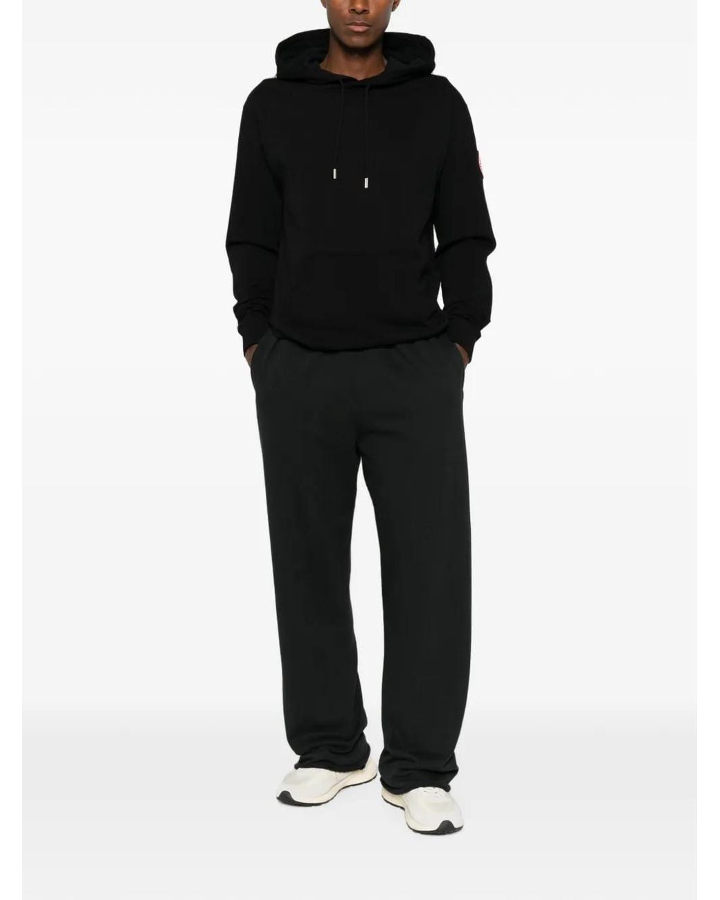 Canada Goose Black Loon Logo-Patch Hoodie for men