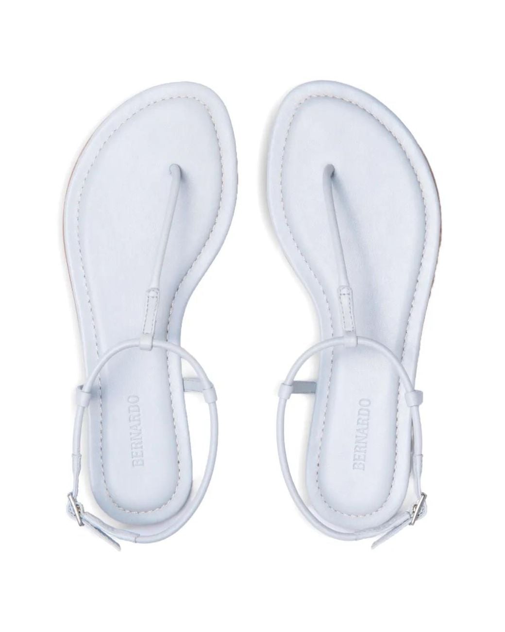 Bernardo White T-Strap Leather Sandals