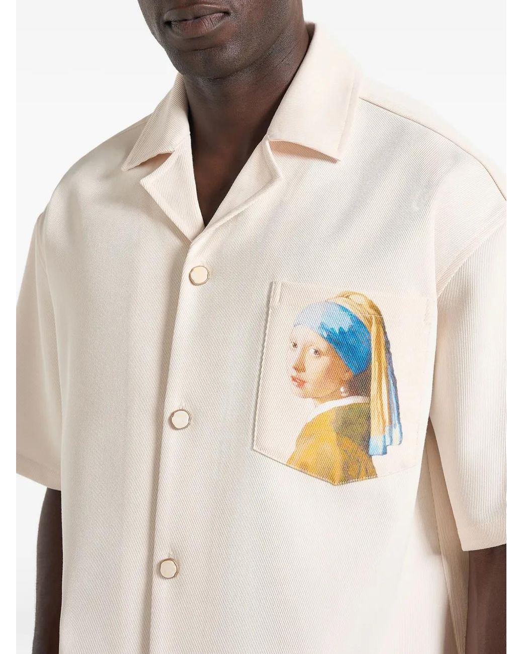 Manière De Voir White Stephane "A Girl With A Pearl Earring" Boxy Shirt for men
