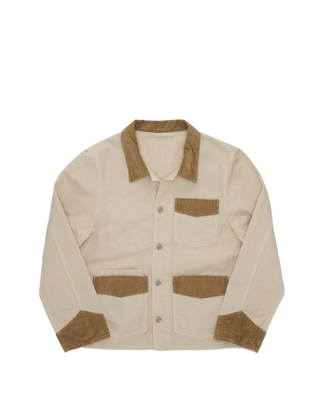 Fortela Natural Arapaho Corduroy-Trim Canvas Jacket for men