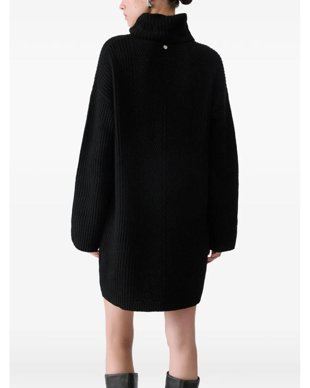 Liu Jo Black Jewel-Button Knit Dress