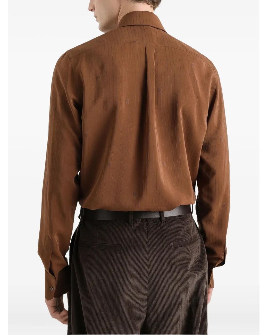 Dolce & Gabbana Brown Silk Shirt for men