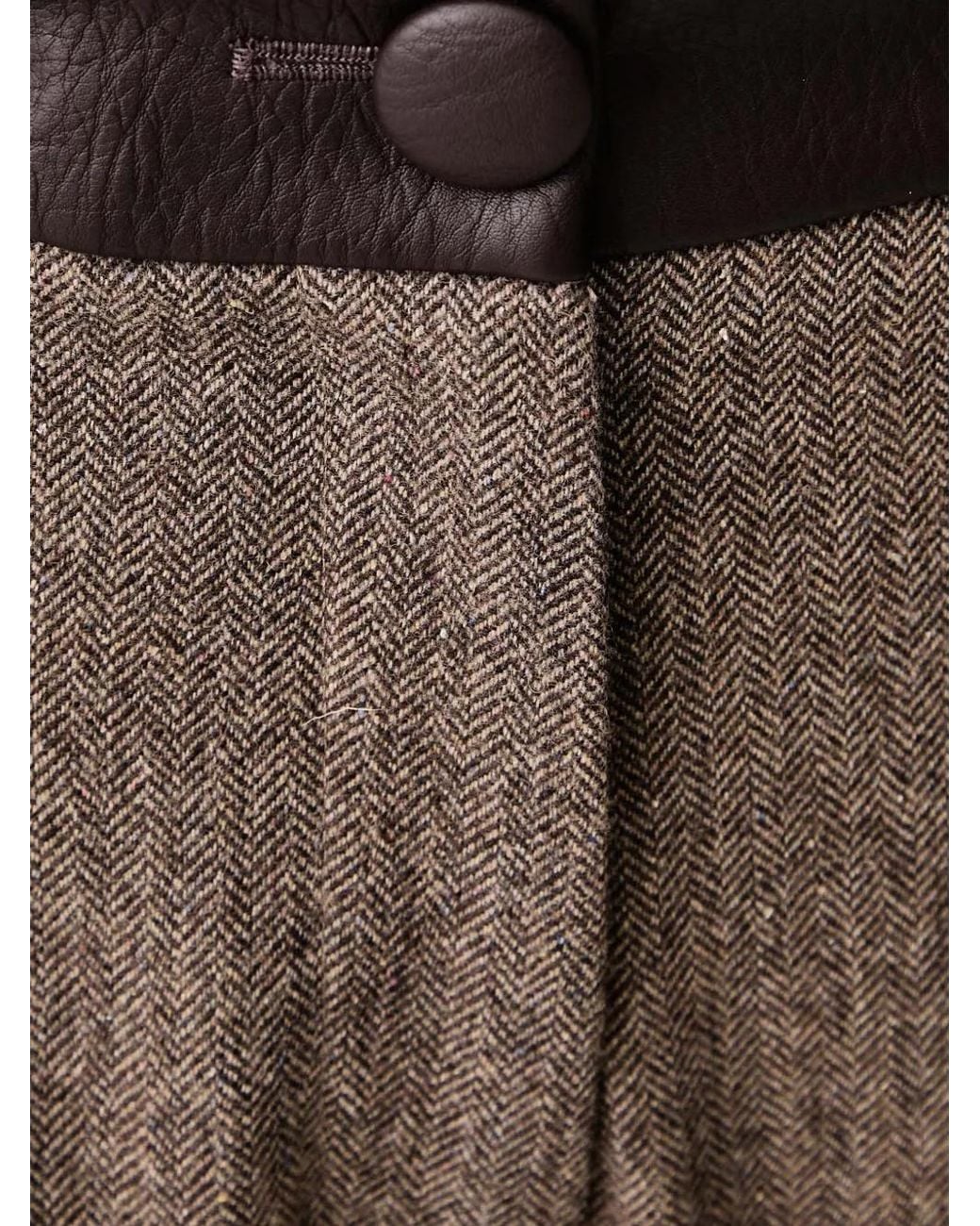ARMANI EXCHANGE Brown Pantalon À Chevrons Bordé De Cuir