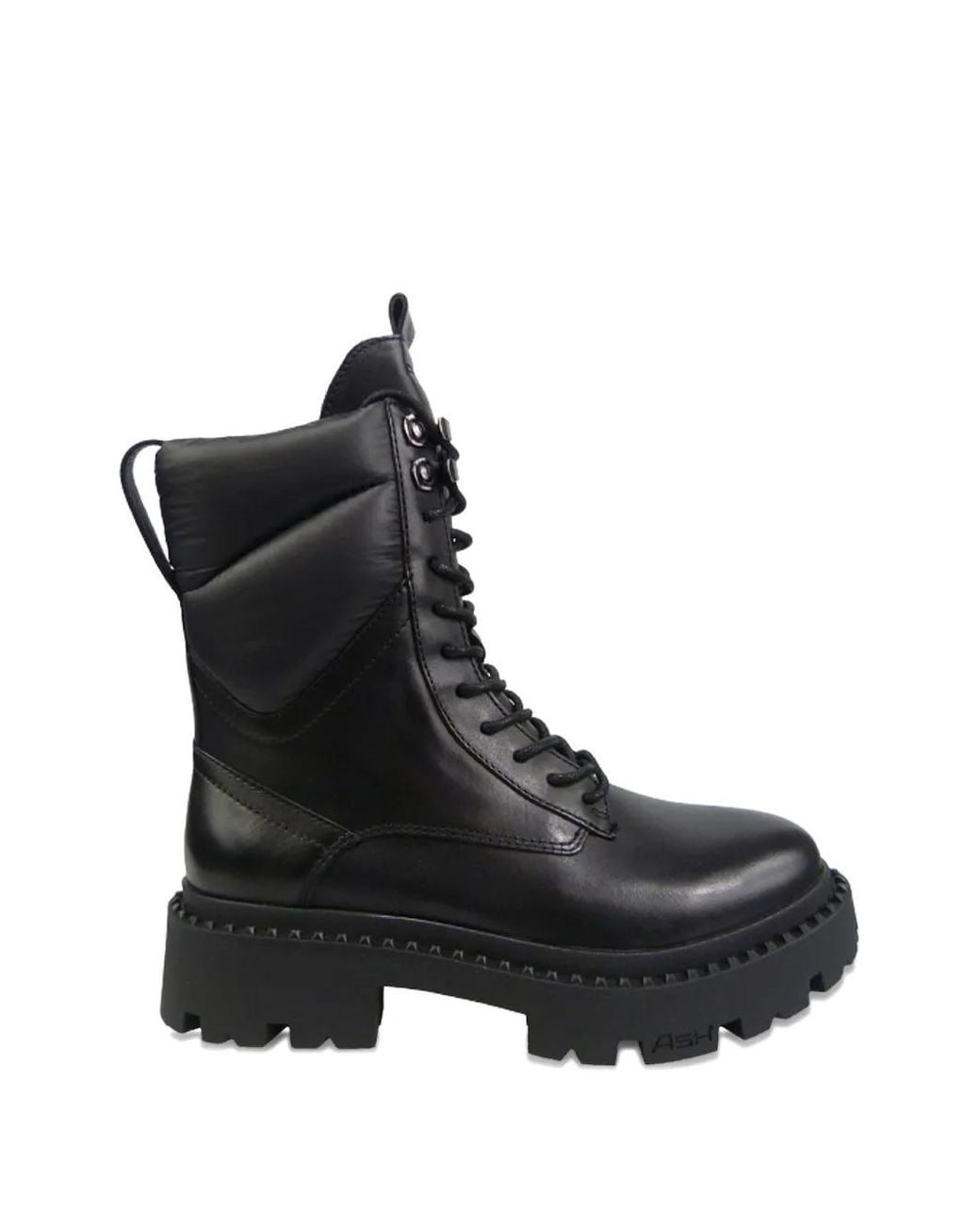 Ash Black Padded Lace-Up Boots