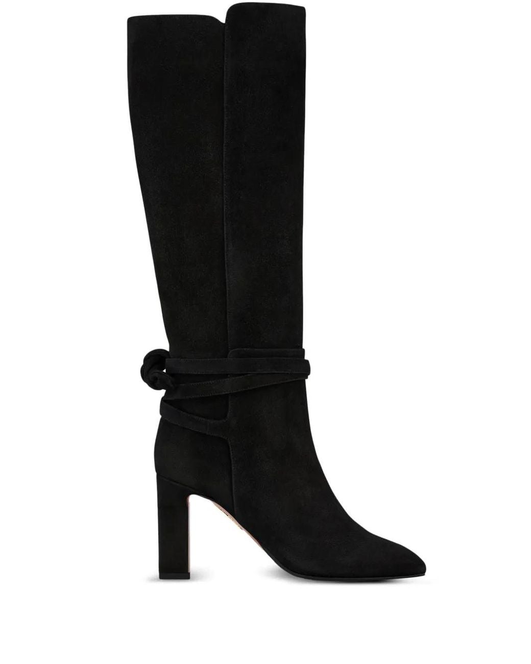 Aquazzura Black 85Mm Very Bow Tie Boots