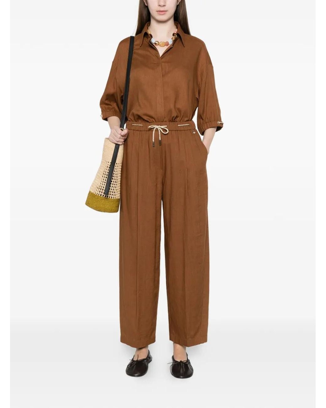 Herno Brown Drawstring Trousers