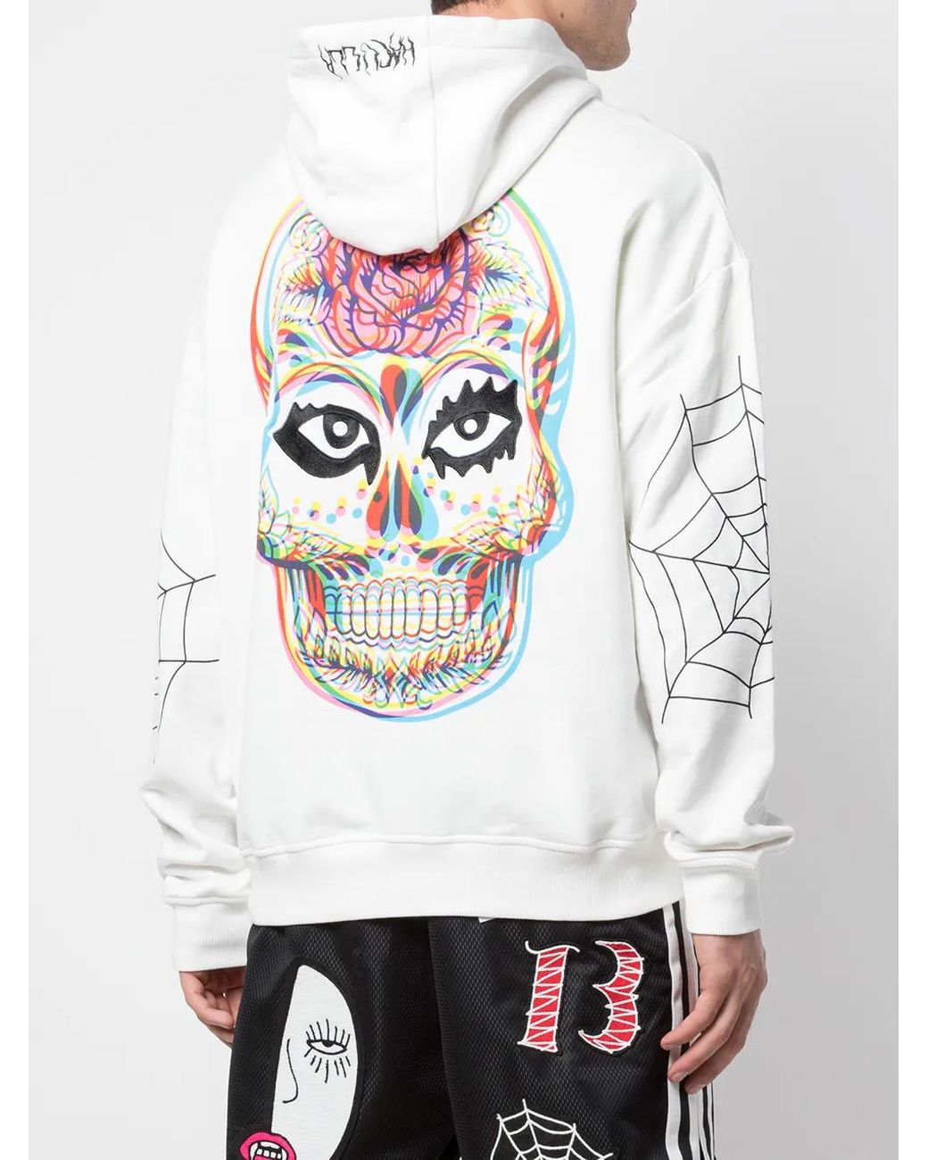 Haculla White Sugar Drop Shoulder Hoodie for men
