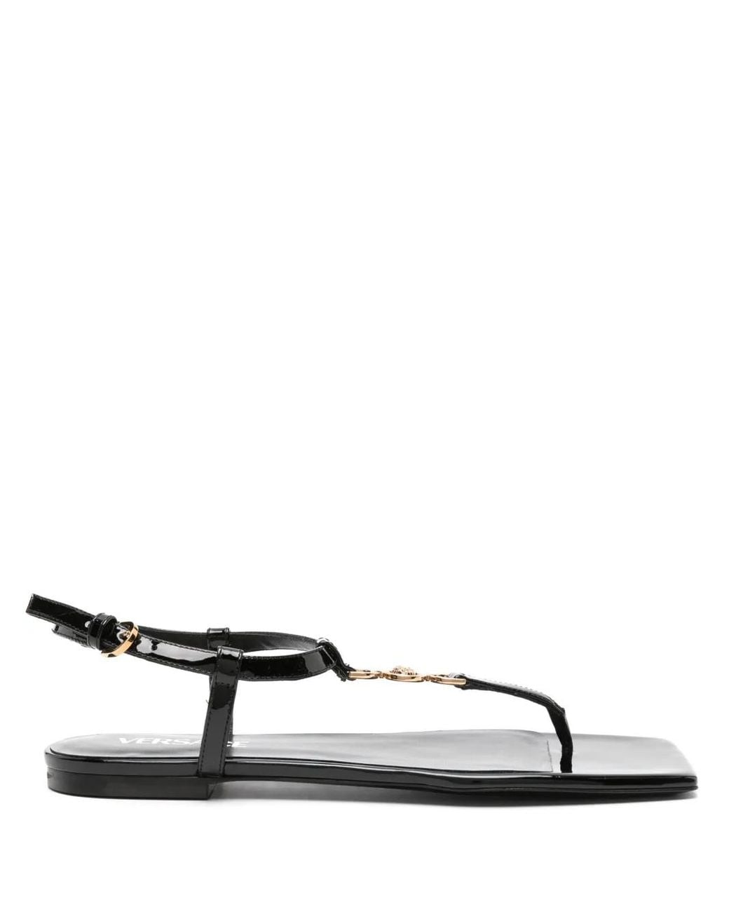 Versace Black Medusa Patent Sandal