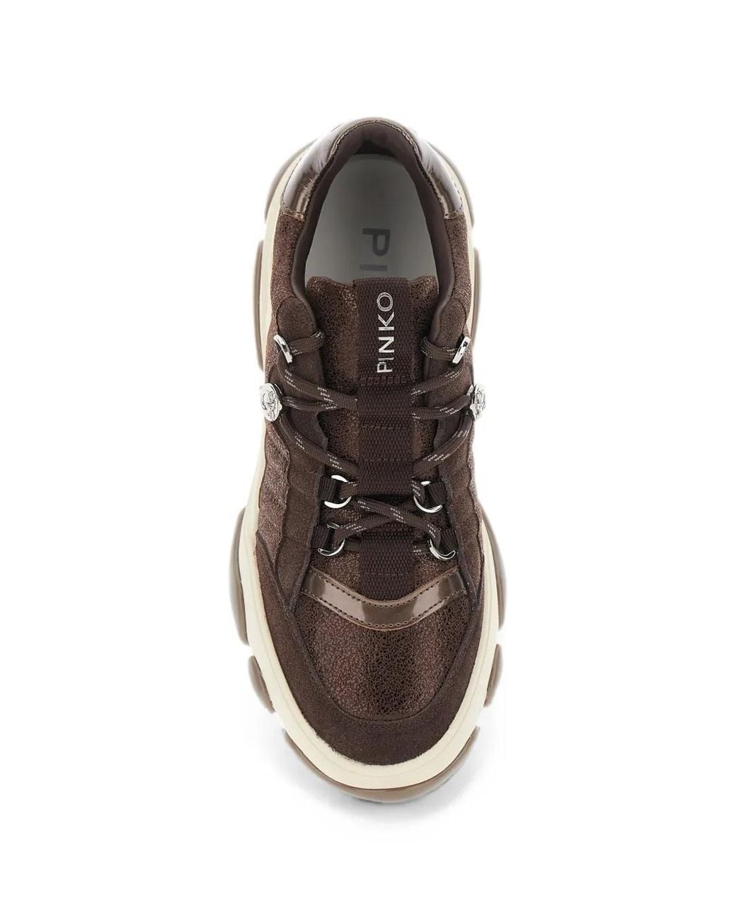 Pinko Brown Sneakers Athena 01 Cow Leather Trainers