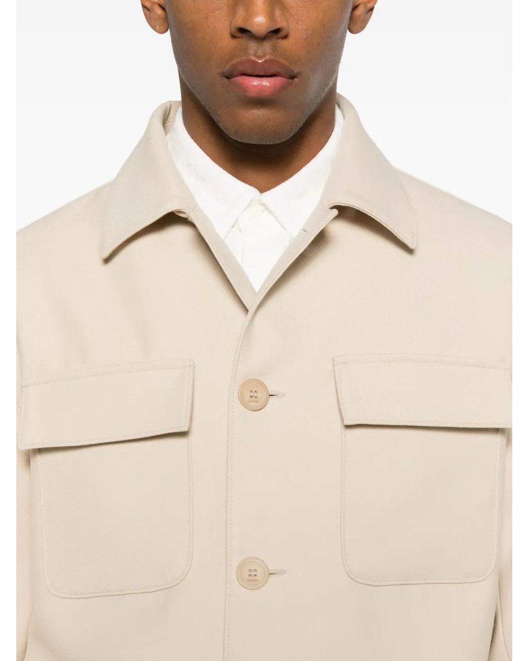 Sandro White Buttoned Overshirt for men