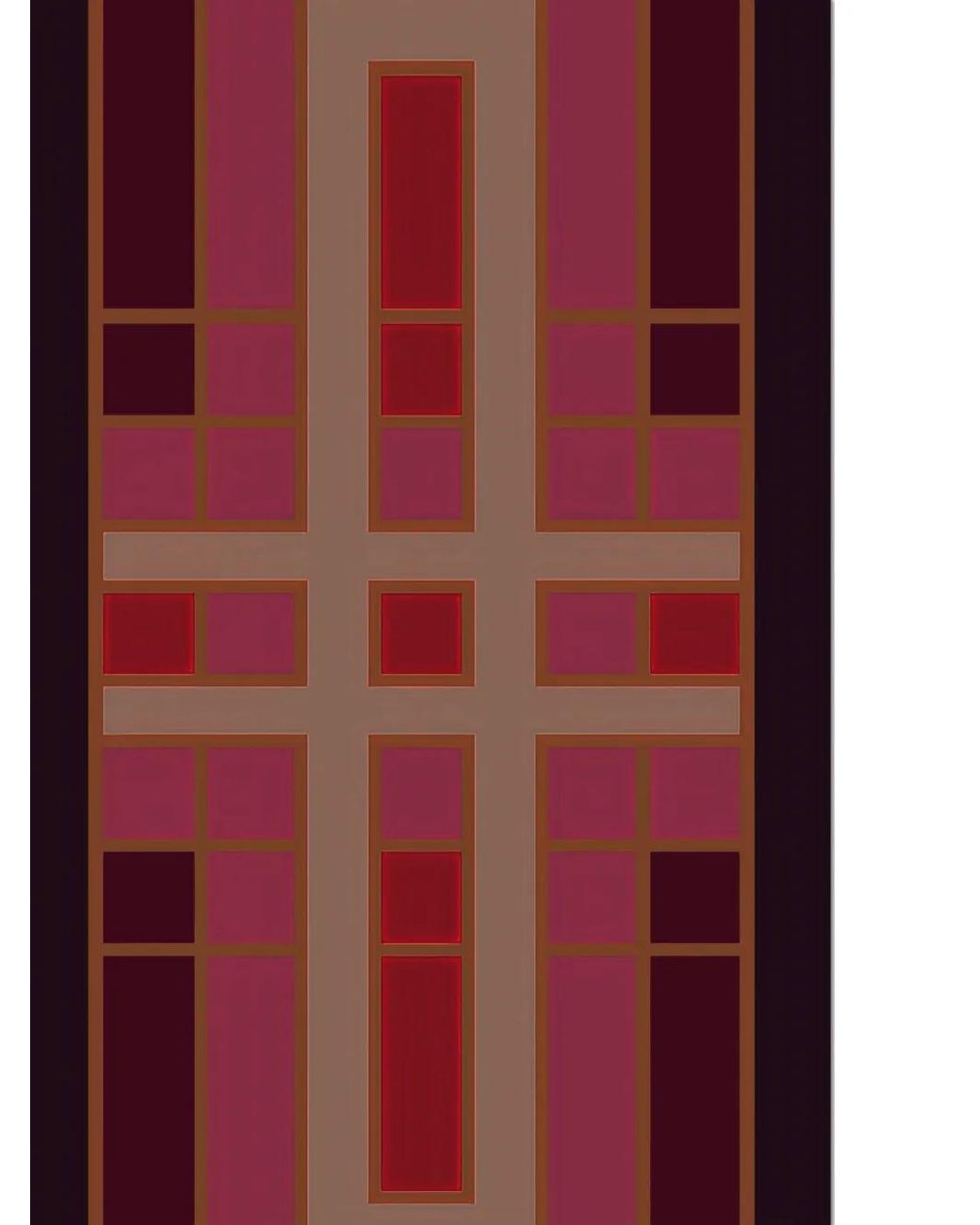 MULTITUDES BAGS Red Era Geometric-Print Pleated Scarf