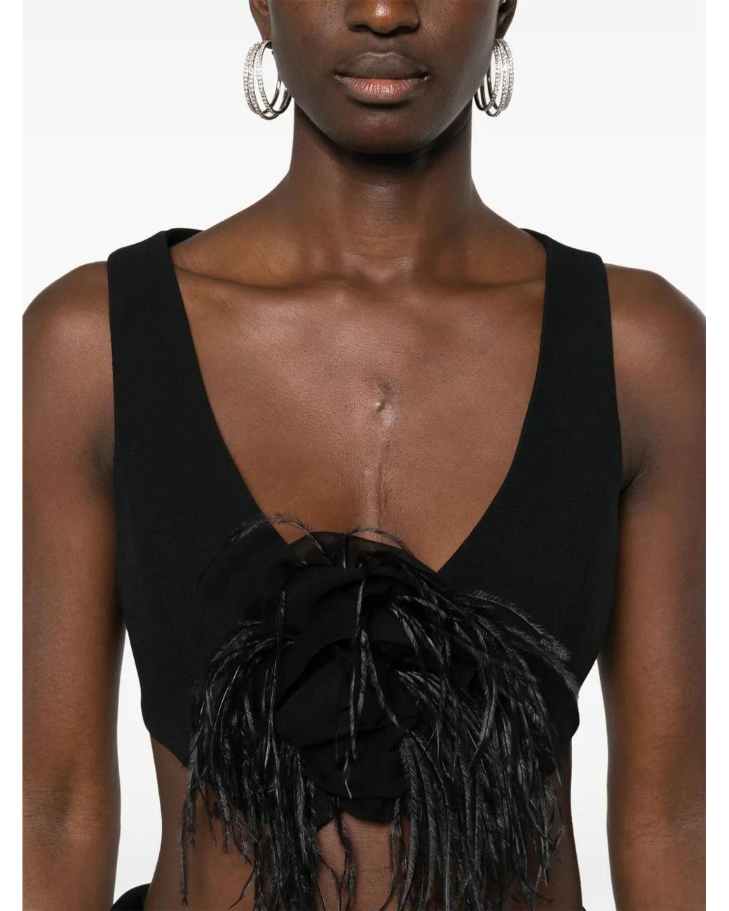 Moschino Black Floral-Appliqué Top