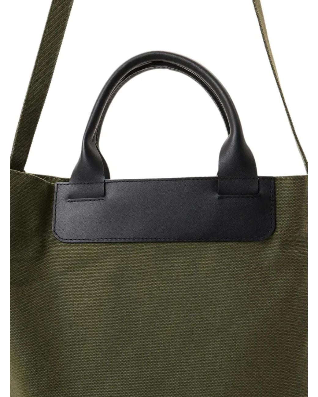 Y's Yohji Yamamoto Green Logo-Print Canvas Tote Bag