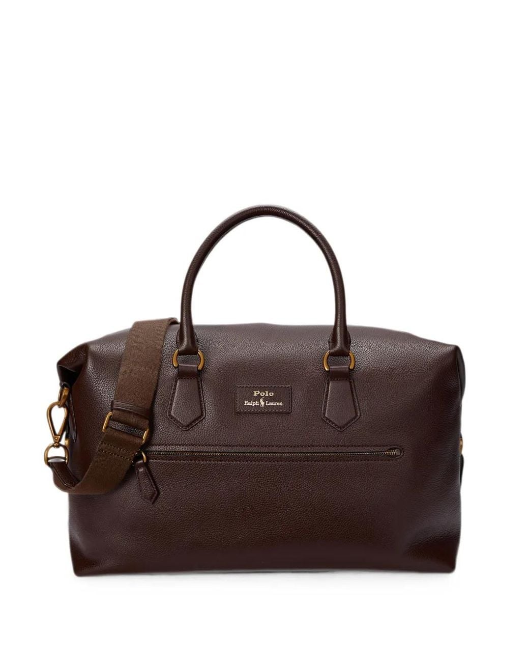 Polo Ralph Lauren Brown Pebbled-Leather Duffel Bag for men