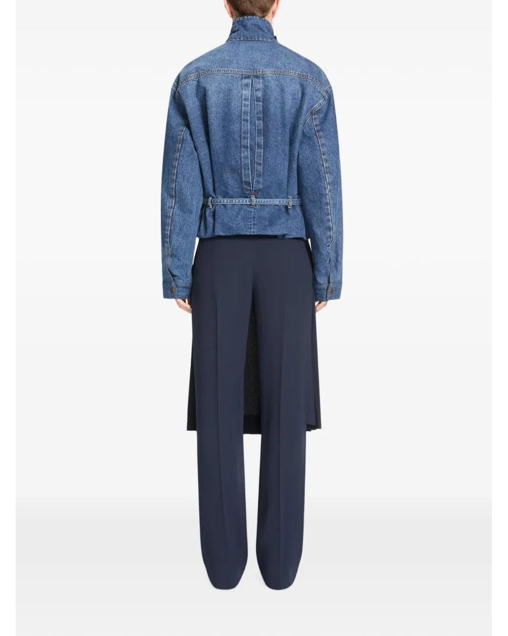 Dries Van Noten Blue Crepe Skirt Trousers