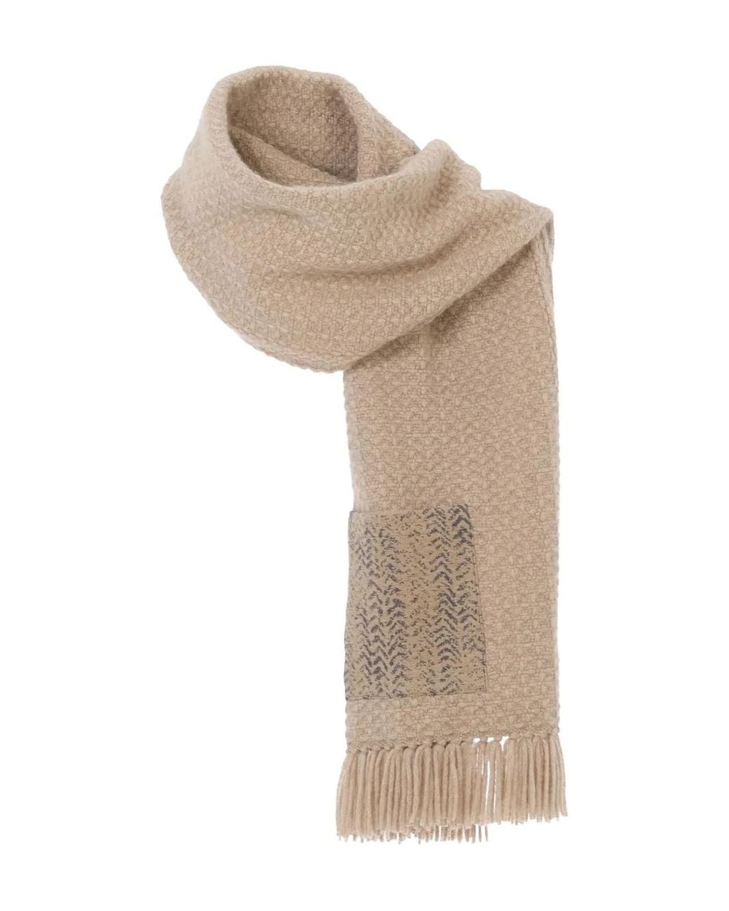 Giorgio Armani Natural Fringed-Hem Scarf