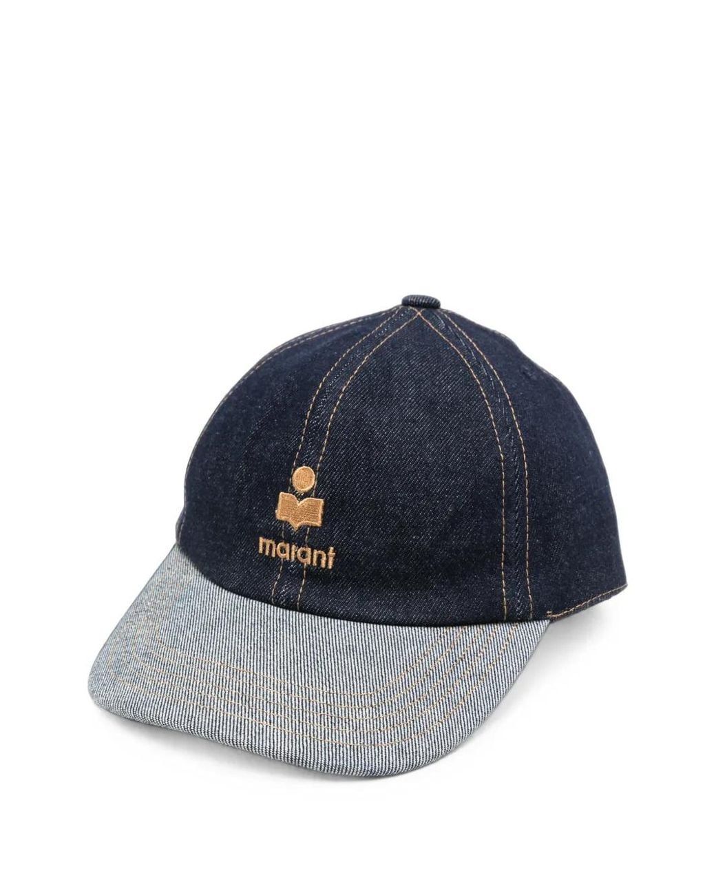Isabel Marant Blue Logo-Embroidered Denim Cap