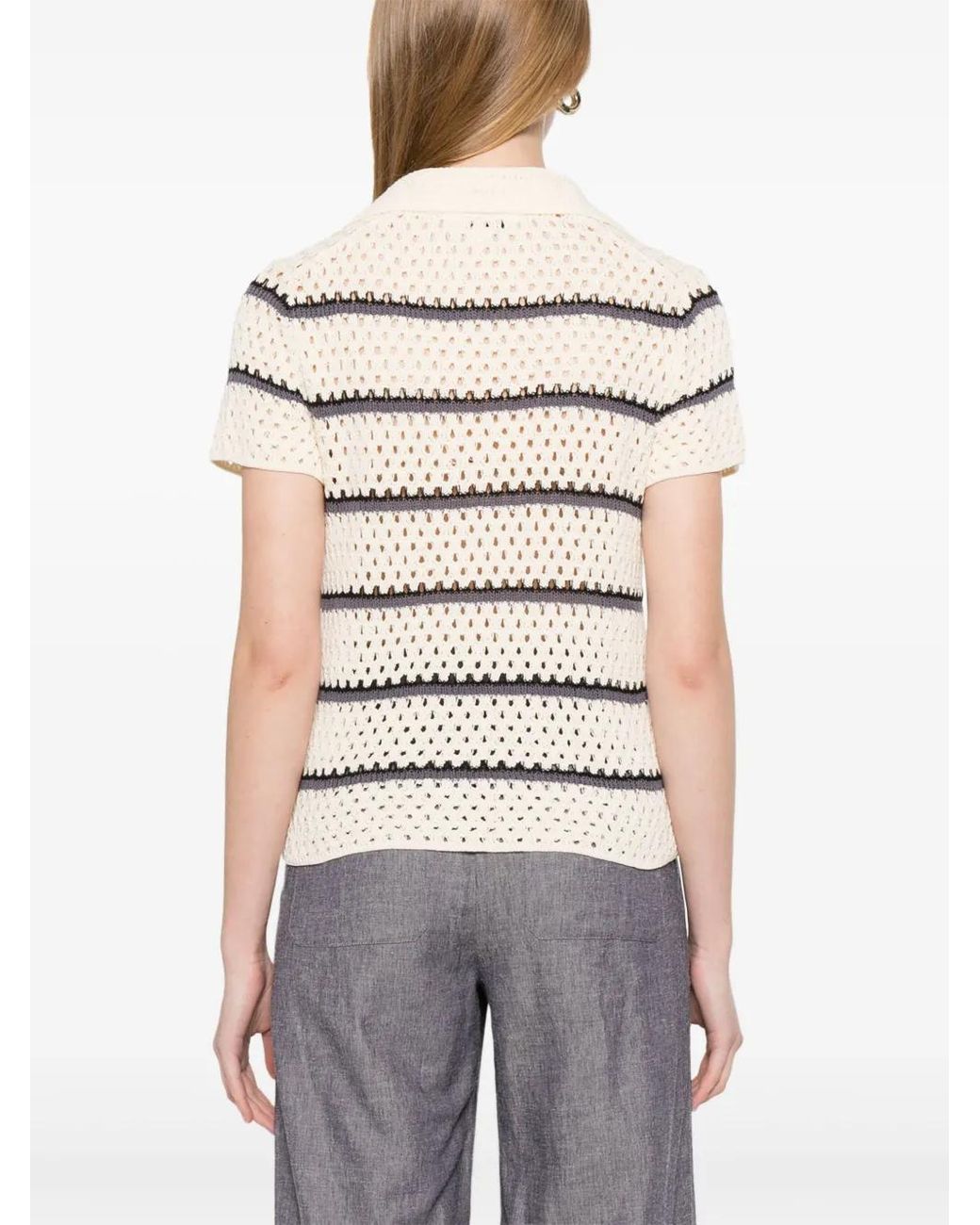 Top A Rayas Vince de color Natural