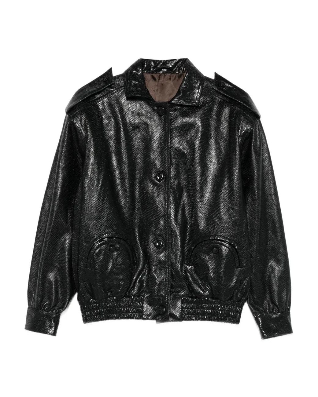 Blazé Milano Black Charlie Button-Fastening Bomber Jacket