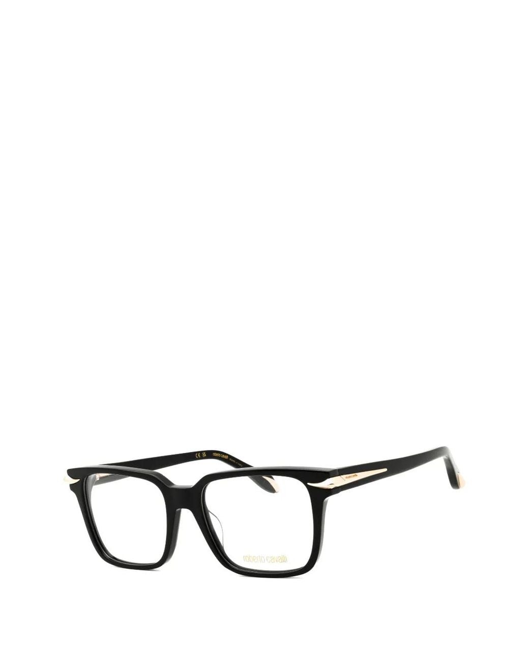 Roberto Cavalli Black Square-Frame Glasses