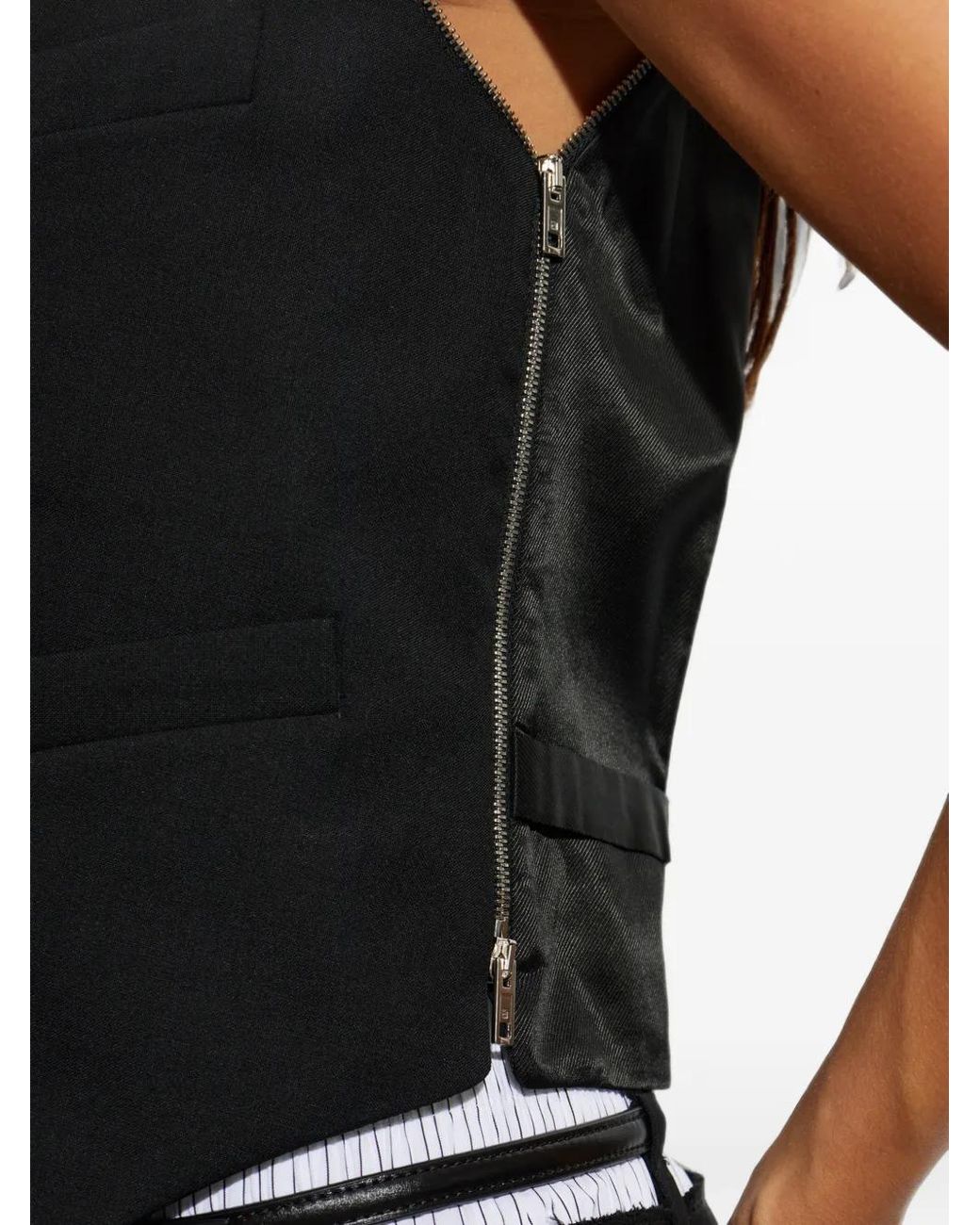 Alexander Wang Black Zip-Detail Waistcoat