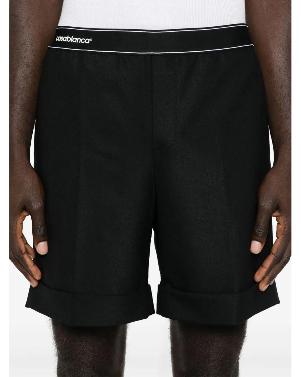 Casablanca Black Sports Tailoring Shorts for men