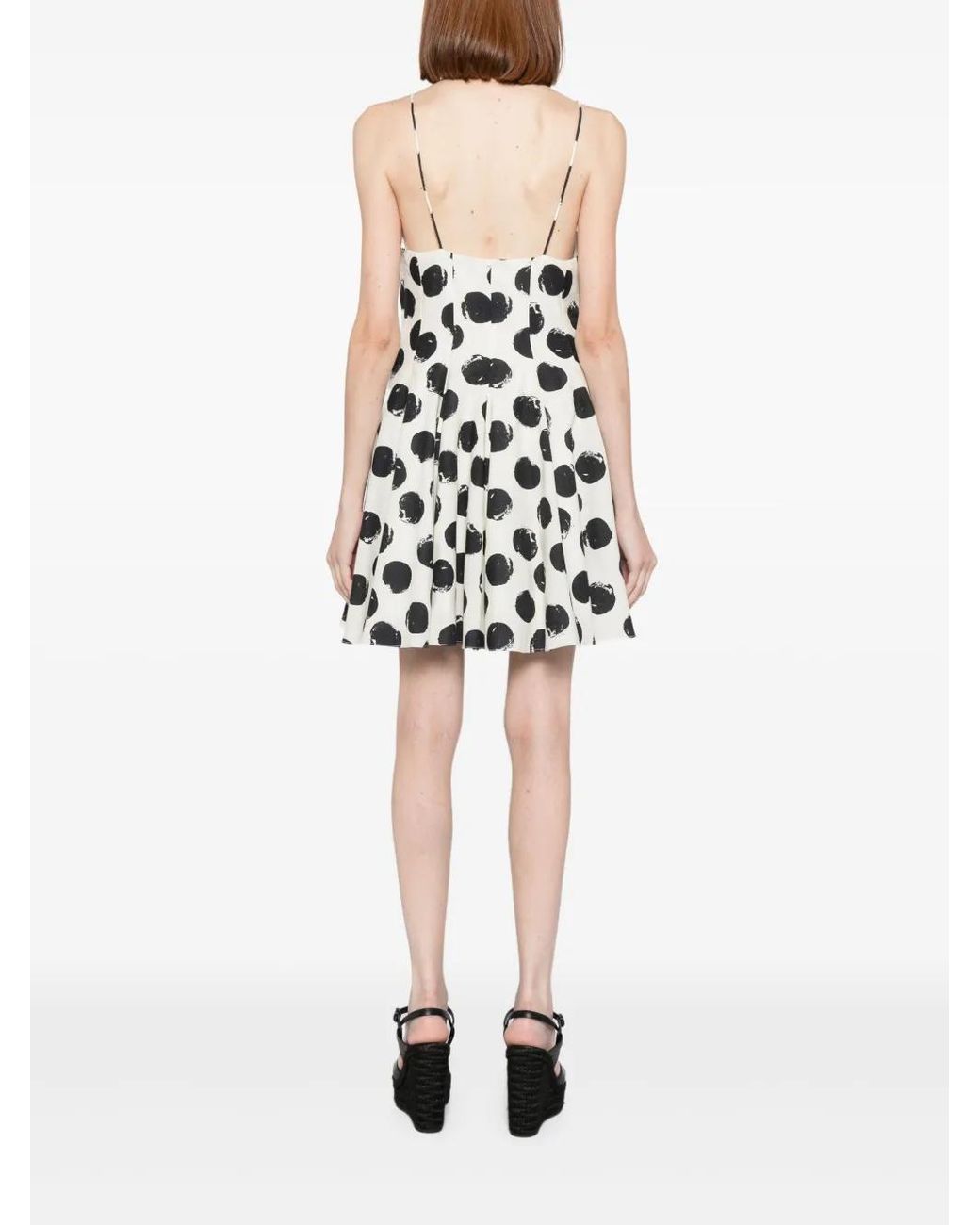 Bambah White Polka-Dot Mini Dress