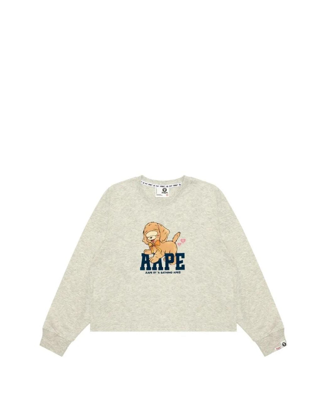 Aape By A Bathing Ape White Graphic-Print Long-Sleeve T-Shirt