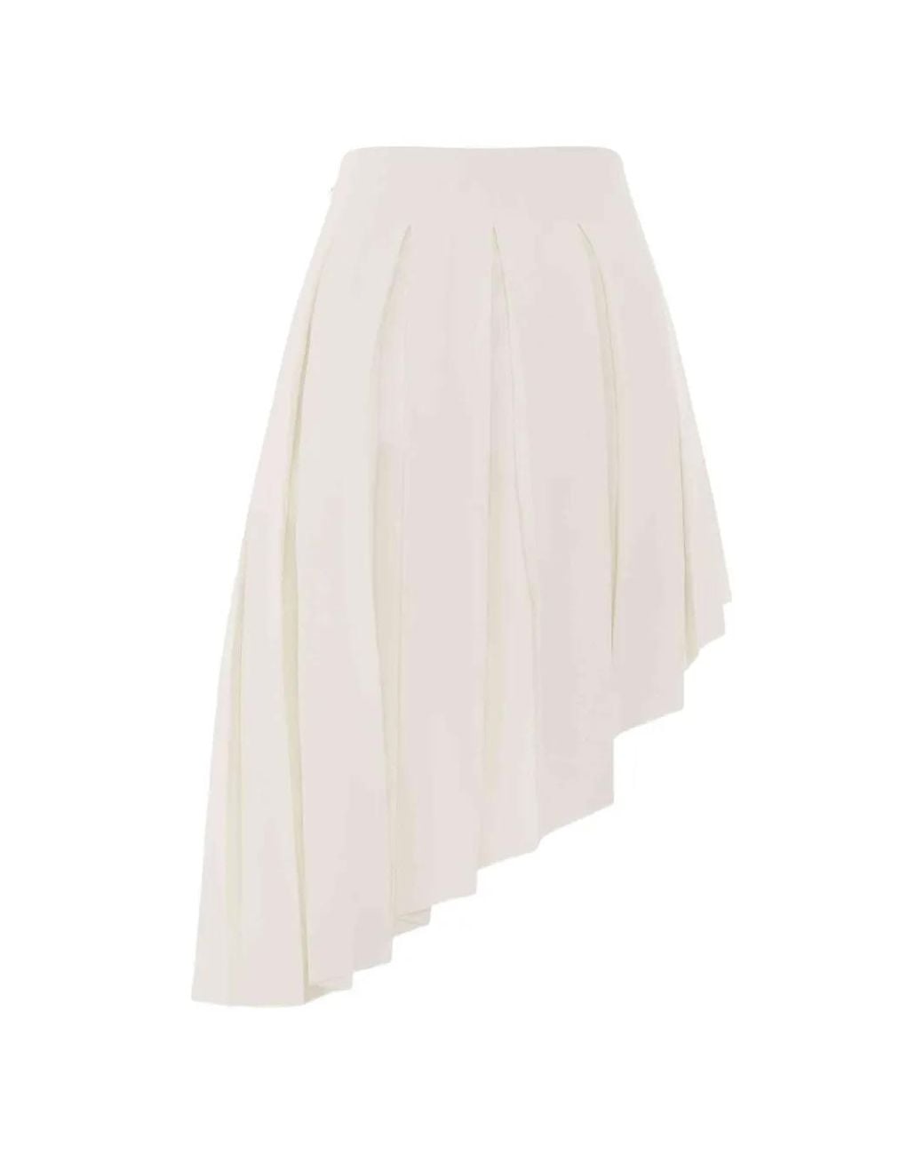 we11done White Asymmetric Pleated Skirt