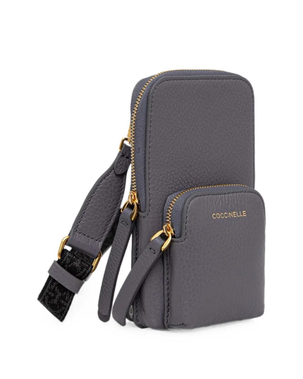 Coccinelle Gray Mini Pochette Pour Smartphone Pixie En Cuir Grainé