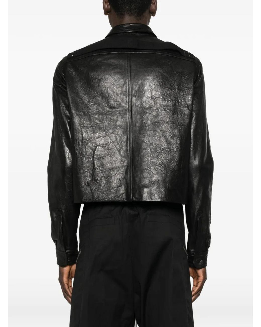 Rick Owens Leren Jack in het Black voor heren