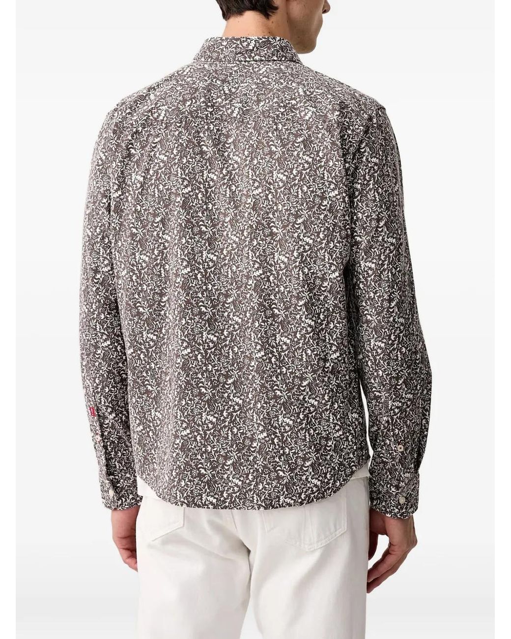 Joop! Gray Floral-Print Long-Sleeved Shirt for men