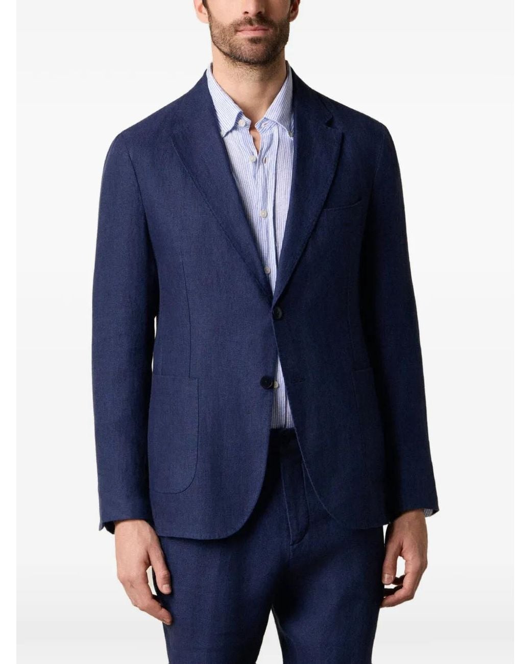 Brooks Brothers Blue Single-Breasted Long-Sleeve Blazer for men