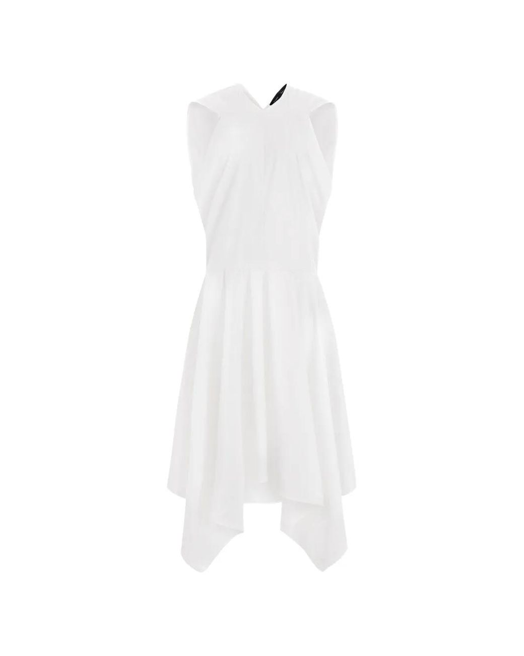 Proenza Schouler White Sybella Handkerchief-Hem Midi Dress
