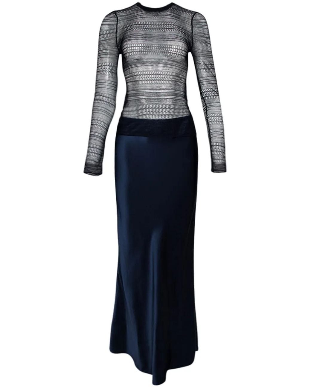 Christopher Esber Blue Refraction Silk Maxi Dress