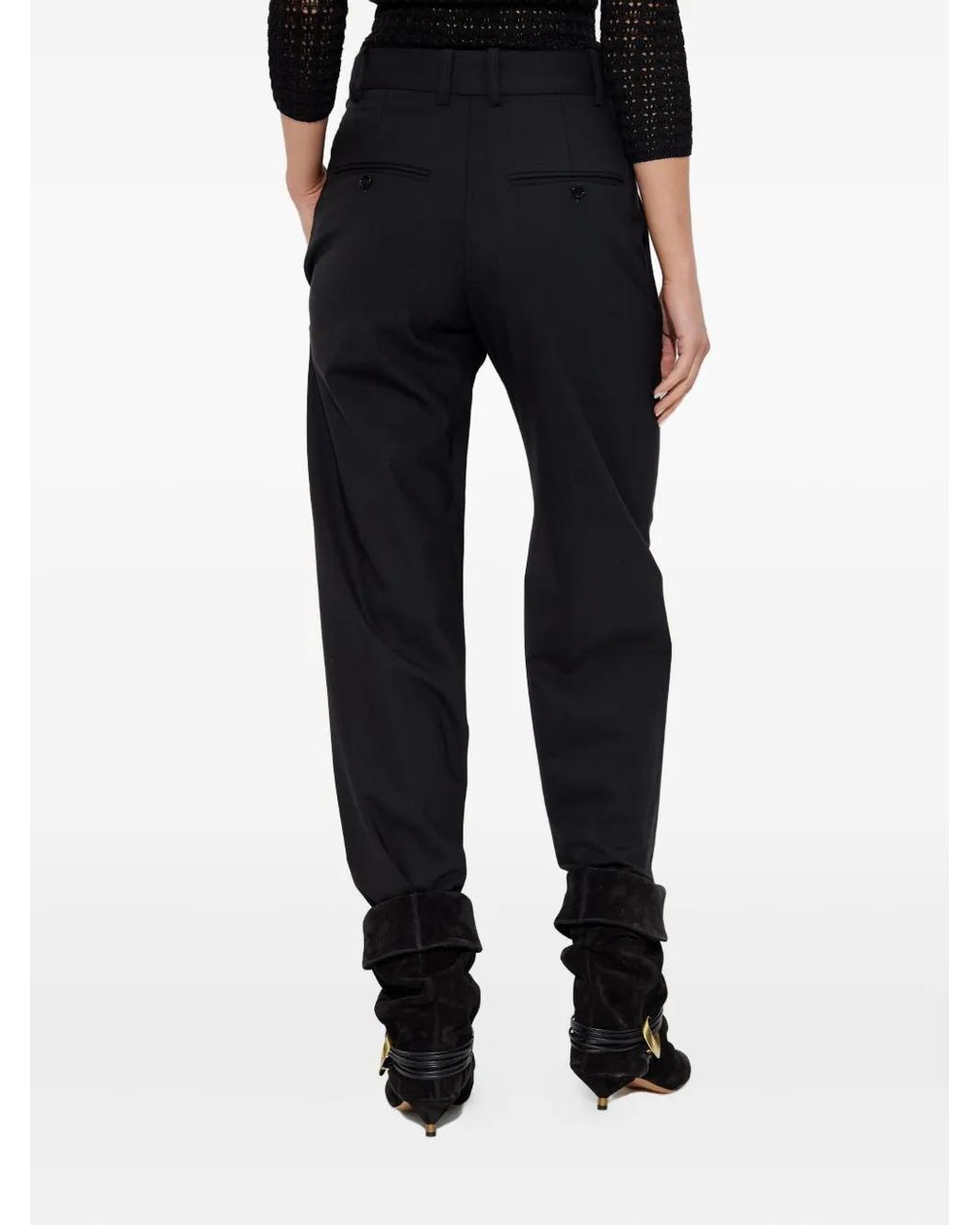 Isabel Marant Black Stretch Wool Pants