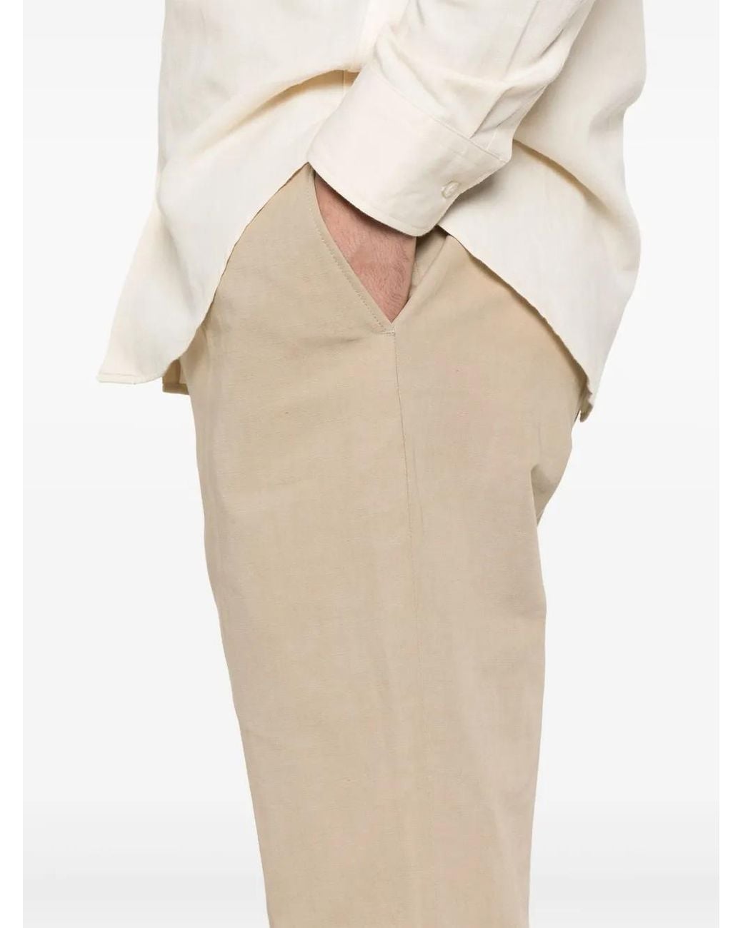 Fursac Natural Slub-Texture Trousers for men