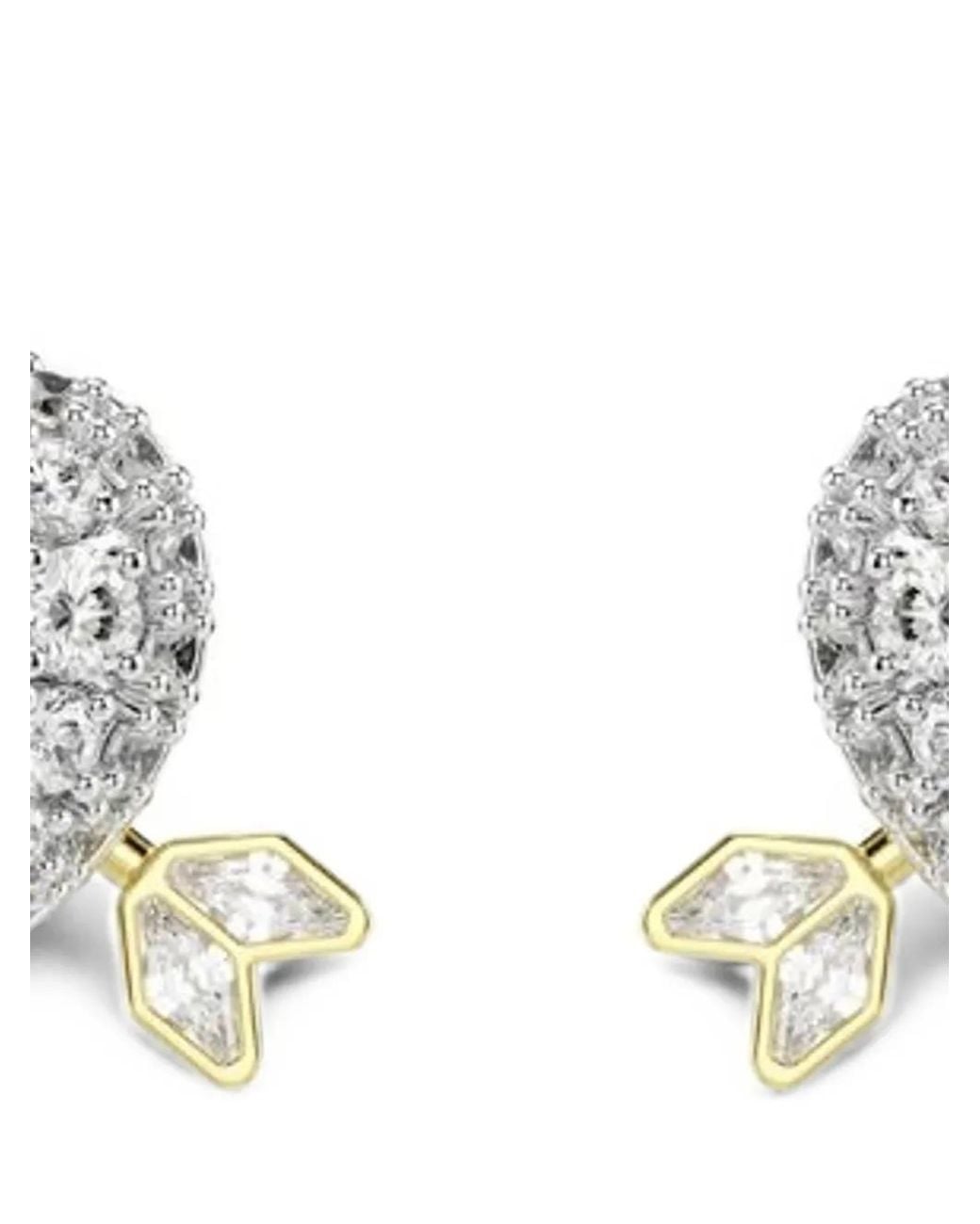 Swarovski White Idyllia Crystal-Embellished Heart-Motif Earrings