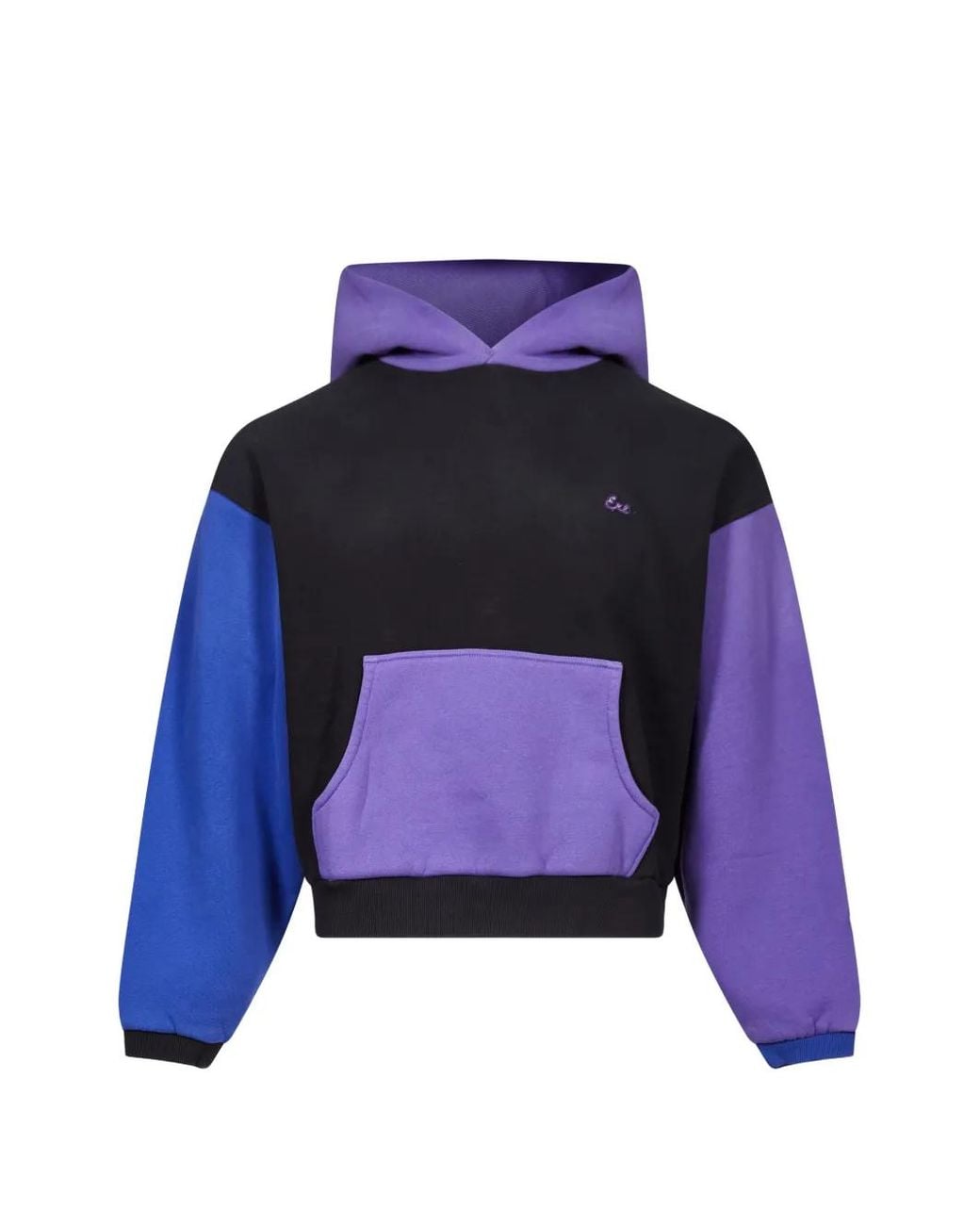 ERL Blue Colour-Block Jersey Hoodie for men