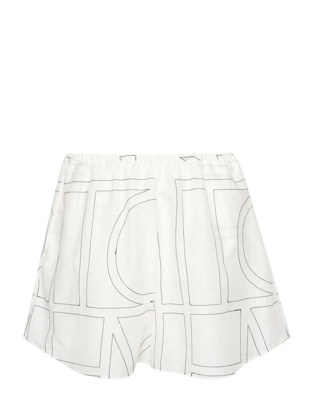 Totême White Monogram Cotton Blend Pajama Shorts