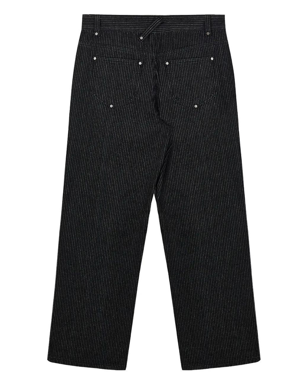Protémoa Black Pinstripe Wide-Leg Jeans