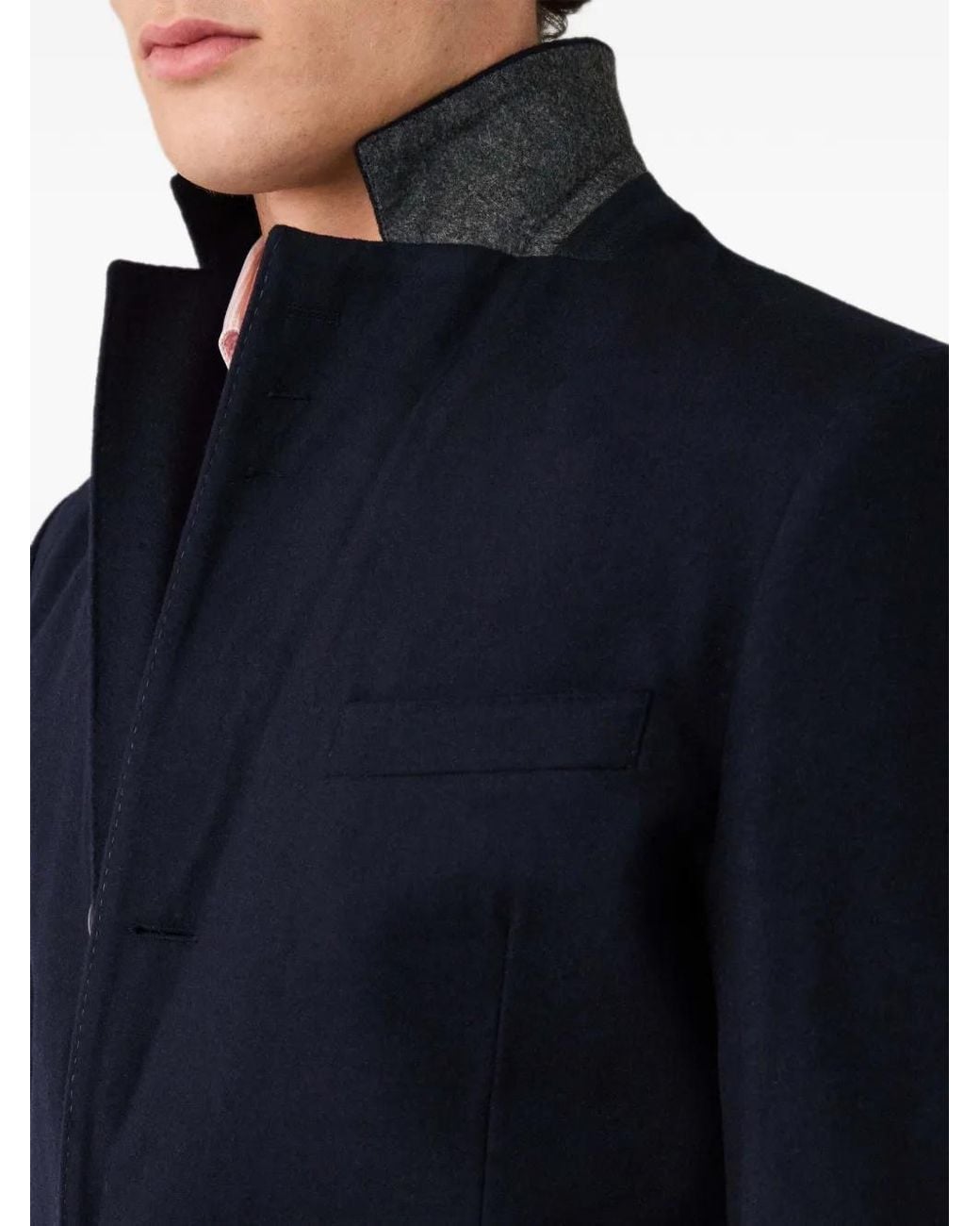 Hackett Blue Chadwick Single-Breasted Coat for men