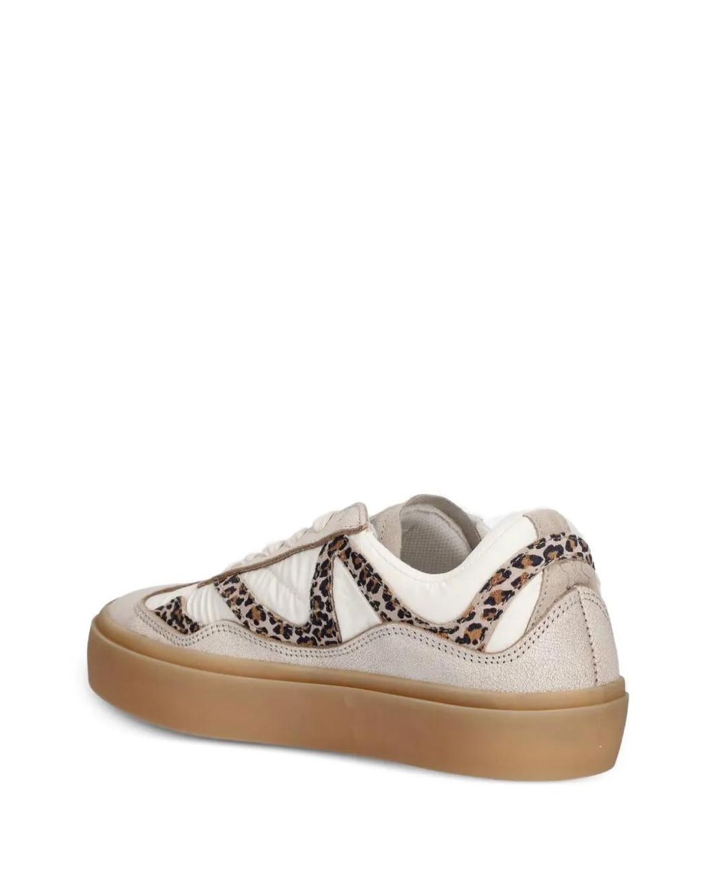 Inuikii White Leopard-Print Paneled Sneakers