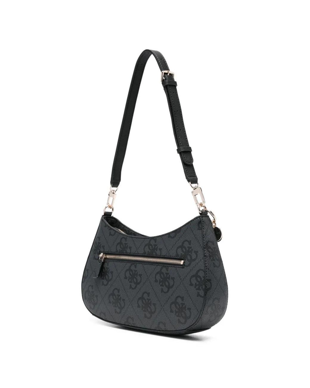 Guess Black Noelle Patterned Charm Shoulder Bag