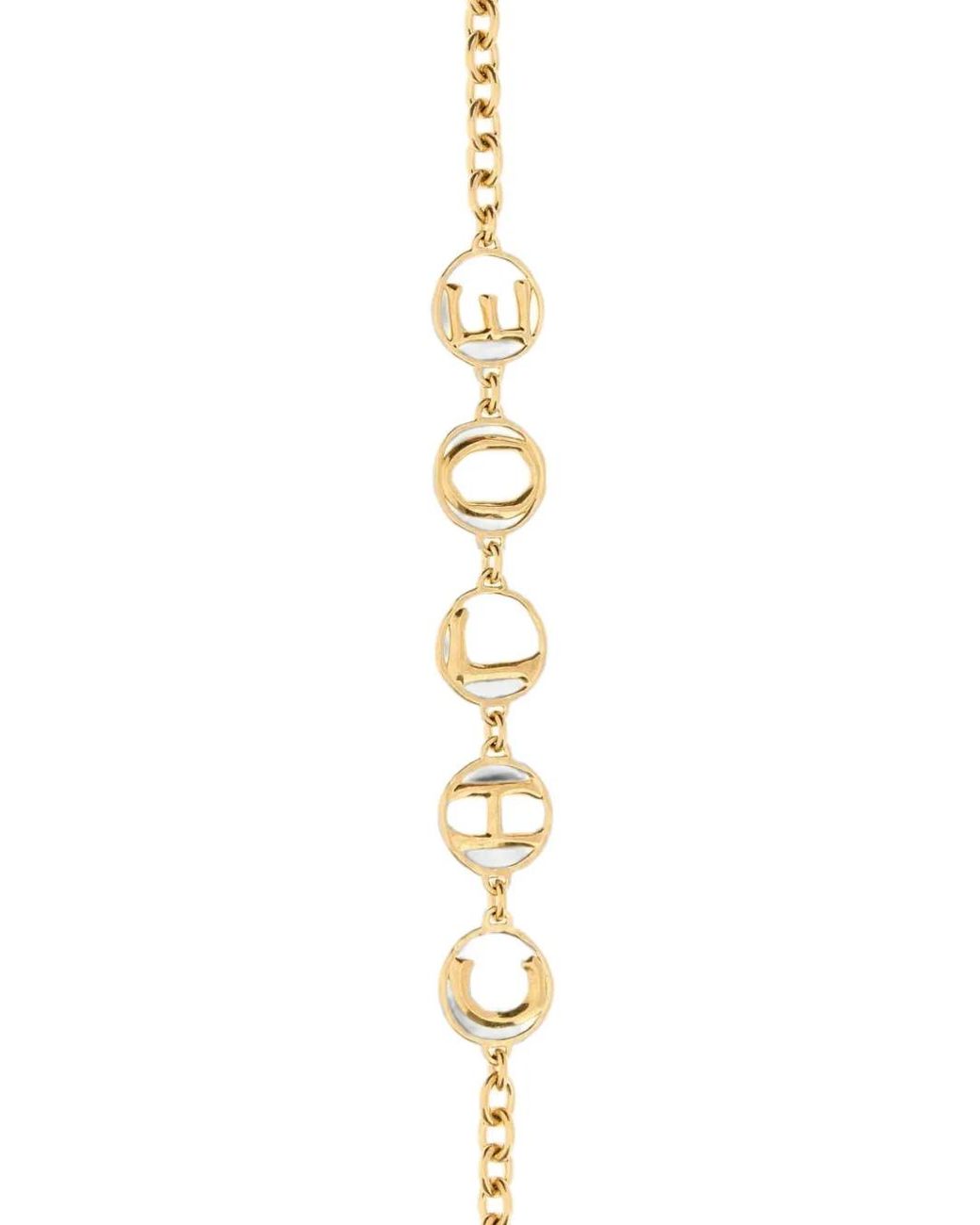Chloé White Script Chain Belt