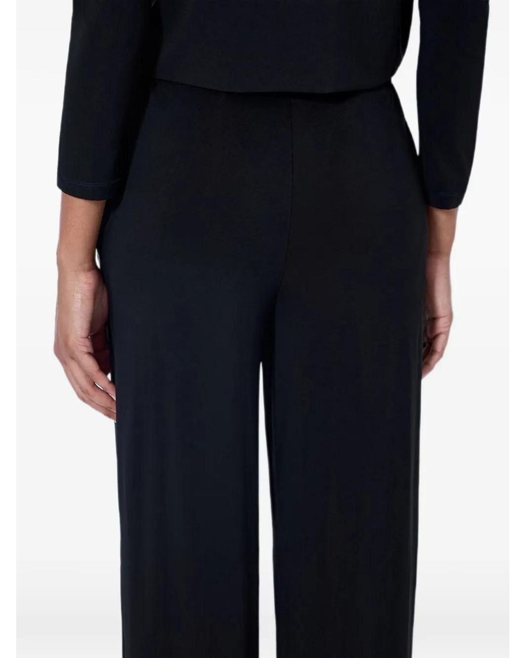 Issey Miyake Blue Elasticated-Waist Straight-Leg Trousers