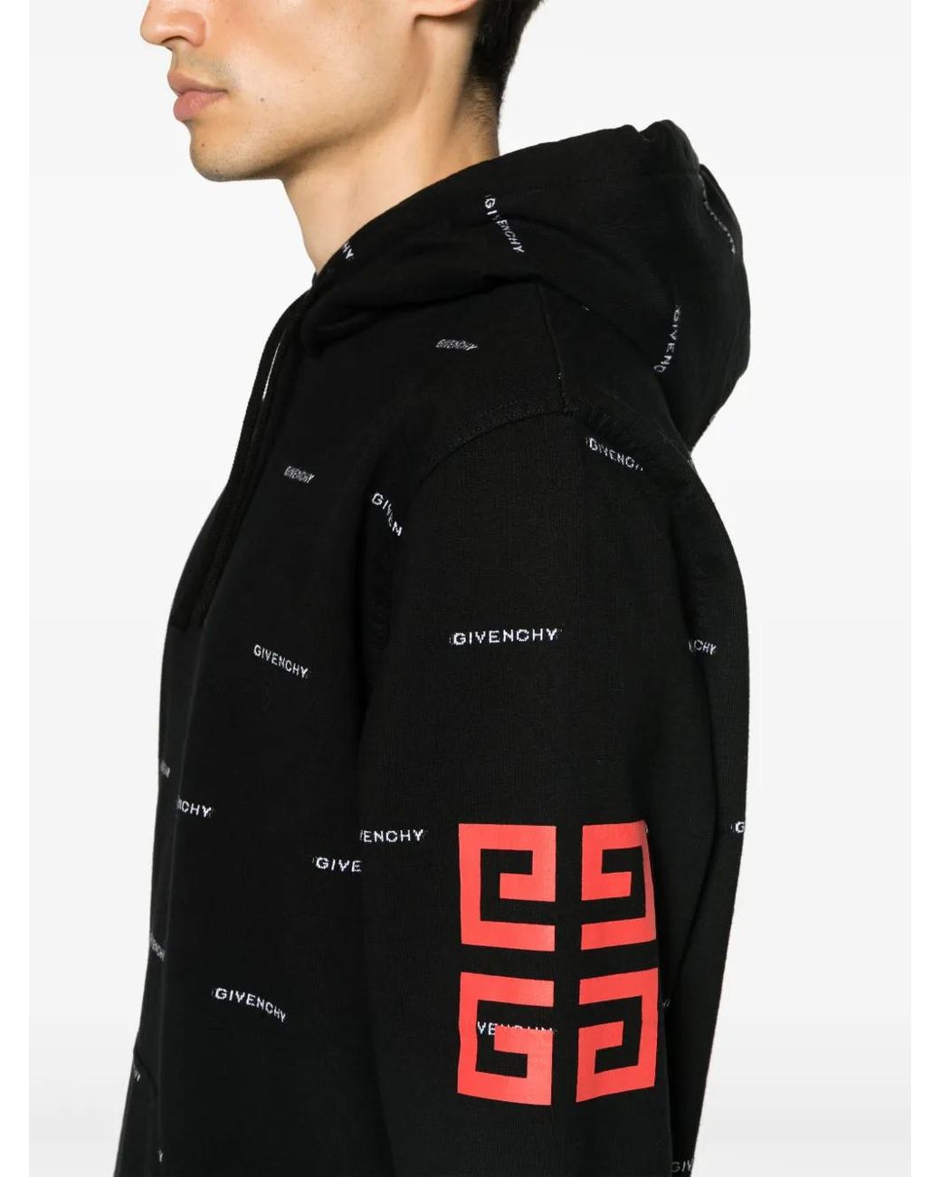 Givenchy Black 4G-Print Cotton Hoodie for men